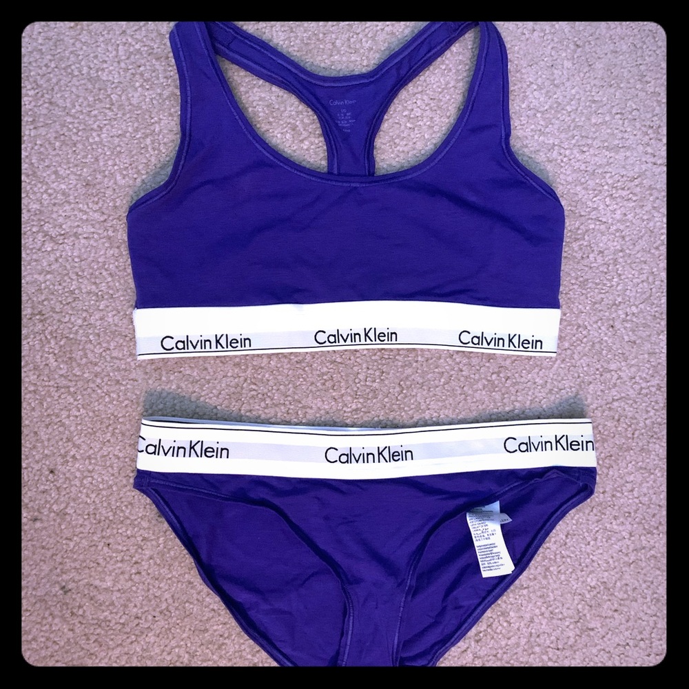 Calvin Klein sports bra and bikini.
